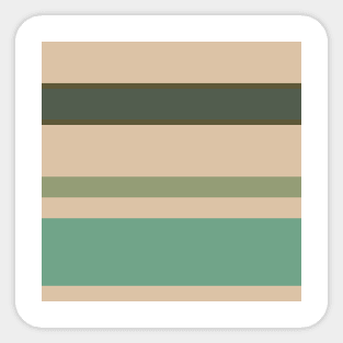 An engaging union of Soldier Green, Beige, Artichoke, Oxley and Gunmetal stripes. Sticker